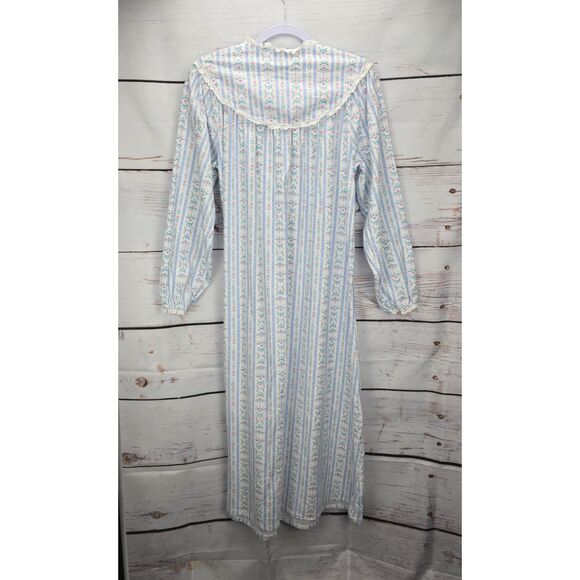 Lanz of Salzburg Flannel Nightgown XS Floral Long Cottagecore Granny Prairie - Picture 3 of 10